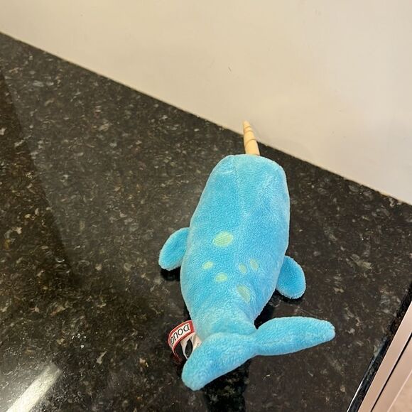Spike Blue Narwhal Plush Stuffed Animal 12”Douglas Cuddle Toys - Picture 4 of 9